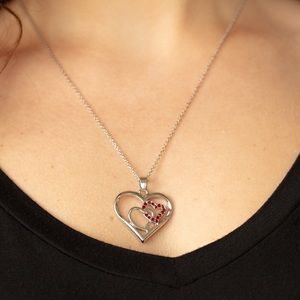 Valentine double heart necklace